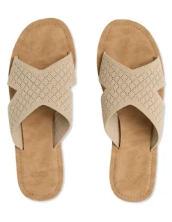 Roxy Andreya Crochet Slides In Natural