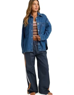 Roxy Back Slider Denim Jacket in Blue