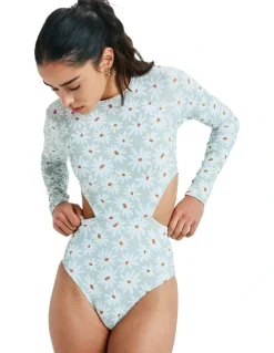 Roxy Dream Floral One Piece Rash Vest in Green