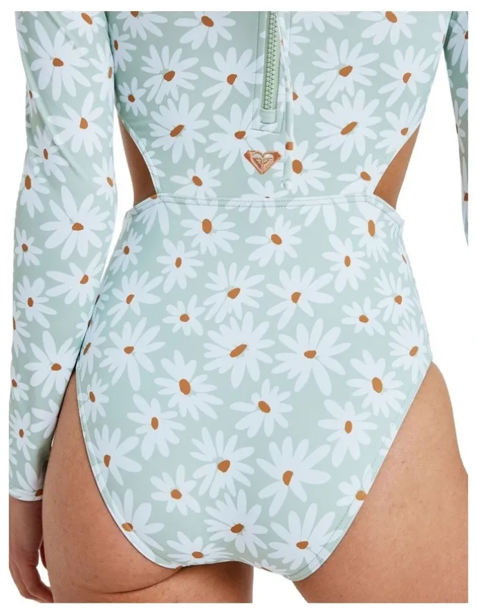 Roxy Dream Floral One Piece Rash Vest in Green