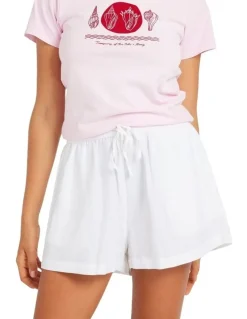 Roxy Dreamer Elastic Waist Shorts in White