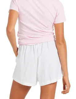 Roxy Dreamer Elastic Waist Shorts in White