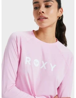 Roxy Essentials Long Sleeve Rash Vest in Pink