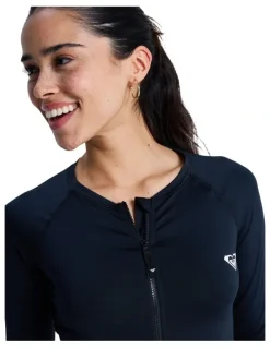 Roxy Essentials Long Sleeve One Piece Rash Vest in Black