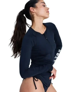 Roxy Essentials Long Sleeve One Piece Rash Vest in Black