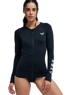 Roxy Essentials Long Sleeve One Piece Rash Vest in Black