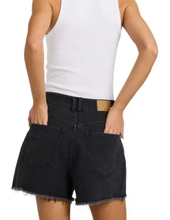 Roxy Eva Short Denim Shorts in Black