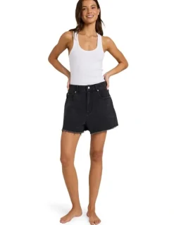 Roxy Eva Short Denim Shorts in Black