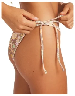Roxy Garland Cheeky Bikini Bottom in Brown