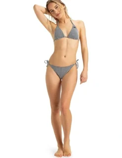 Roxy Gingham Cheeky Bikini Bottom In Black