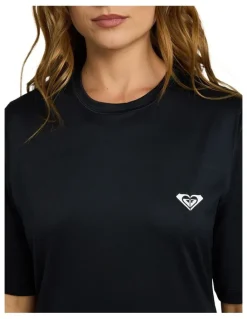 Roxy Happy Waves Short Sleeve Rashguard in Black