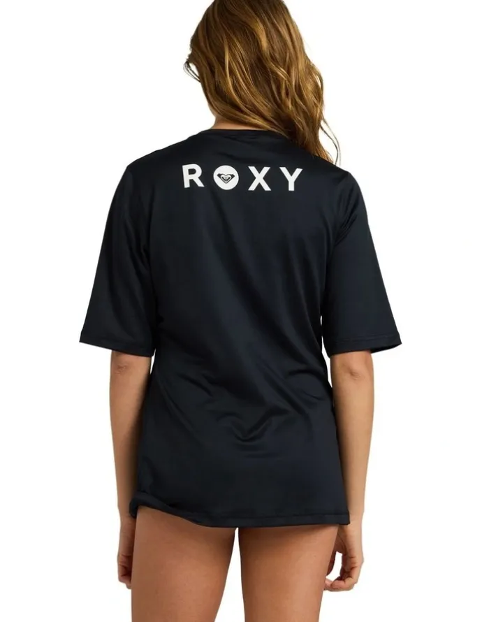 Roxy Happy Waves Short Sleeve Rashguard in Black