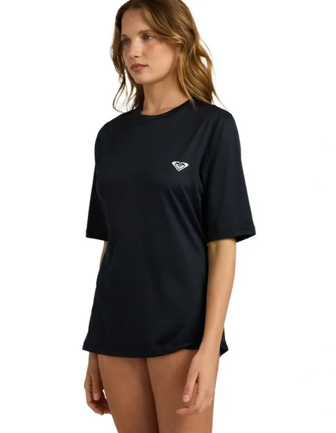 Roxy Happy Waves Short Sleeve Rashguard in Black