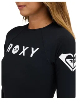 Roxy Heater Long Sleeve One Piece Swimsuit in Black
