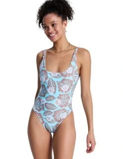 Roxy Hibiscus Hype Reversible One Piece Swimsuit Green