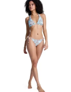 Roxy Hibiscus Hype Tie Sude Revo Moderate Bikini Bottom Green
