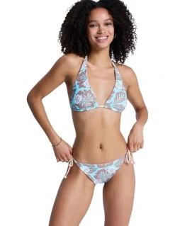 Roxy Hibiscus Hype Tie Sude Revo Moderate Bikini Bottom Green
