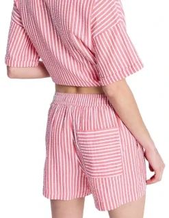 Roxy Lekeito Break High Stripe Beach Shorts in Pink