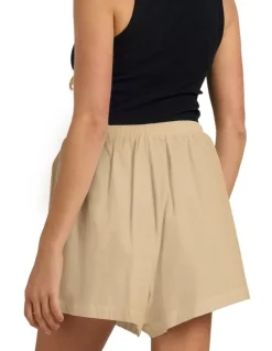 Roxy Lolani Linen Shorts in Beige