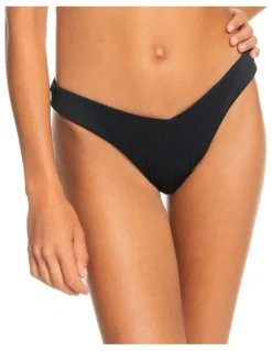 Roxy Love Cheeky High Leg Bikini Bottoms in Black