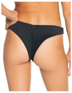 Roxy Love Cheeky High Leg Bikini Bottoms in Black