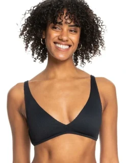 Roxy Love Elongated Tri Bikini Top in Black
