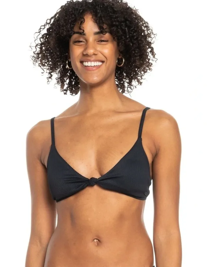 Roxy Love Triangle Bikini Top in Black