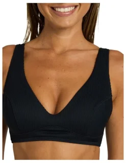 Roxy Love Underwire Elongated D Cup Bikini Top in Black