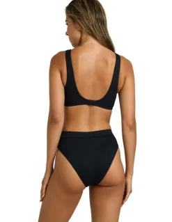 Roxy Love Underwire Elongated D Cup Bikini Top in Black