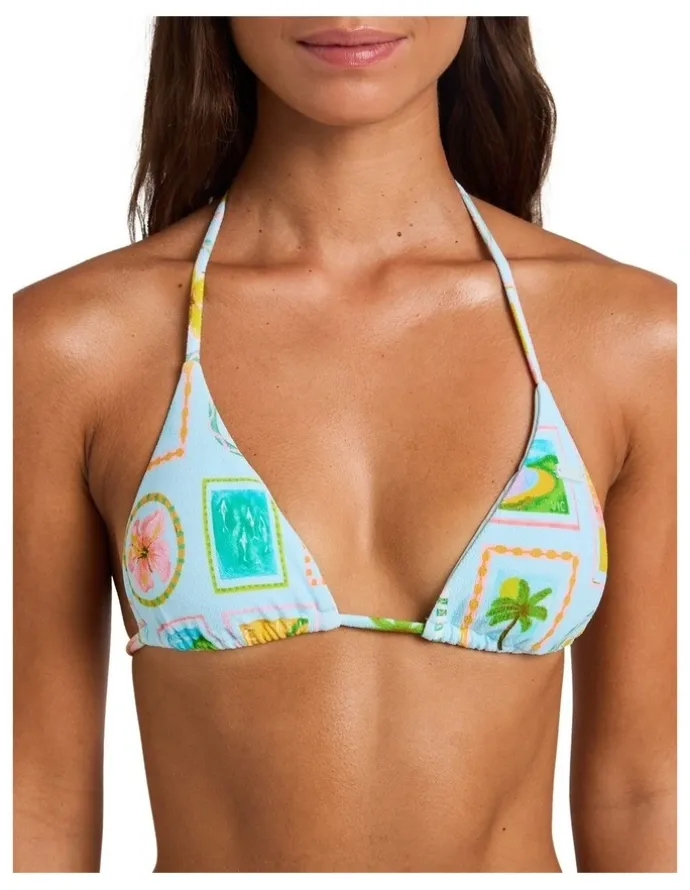 Roxy Minibreak Bikini Top In Blue Glow