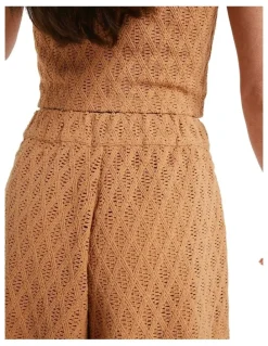 Roxy Ocean Sound Elastic Waist Shorts in Brown
