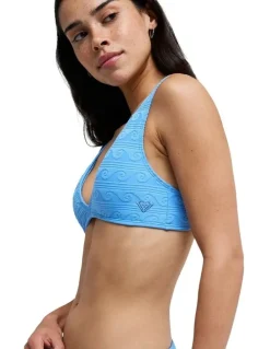 Roxy Paradise Wave Elongated Tri Bikini Top in Blue