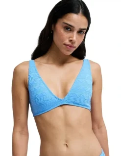 Roxy Paradise Wave Elongated Tri Bikini Top in Blue