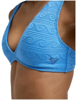 Roxy Paradise Wave Elongated Tri Bikini Top in Blue