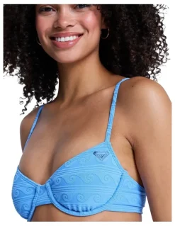 Roxy Paradise Wave Underwire Bralette Bikini Top Blue