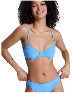 Roxy Paradise Wave Underwire Bralette Bikini Top Blue