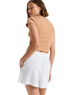 Roxy Place To Be Elastic Waist Shorts in White