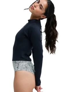 Roxy Pro Surf Long Sleeve Rash Vest in Black
