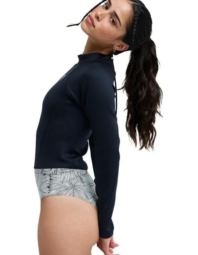 Roxy Pro Surf Long Sleeve Rash Vest in Black