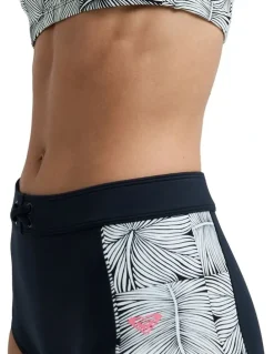 Roxy Pro Surf Mid Waist Classic Bikini Bottom in Anthracite Popiscus