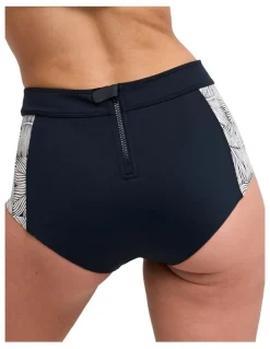 Roxy Pro Surf Mid Waist Classic Bikini Bottom in Anthracite Popiscus