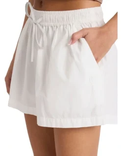 ROXY Recess Elastic Waist Shorts in White