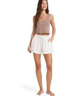 ROXY Recess Elastic Waist Shorts in White