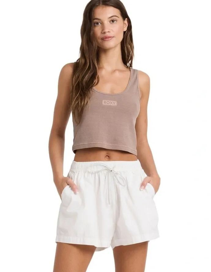 ROXY Recess Elastic Waist Shorts in White