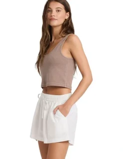 ROXY Recess Elastic Waist Shorts in White