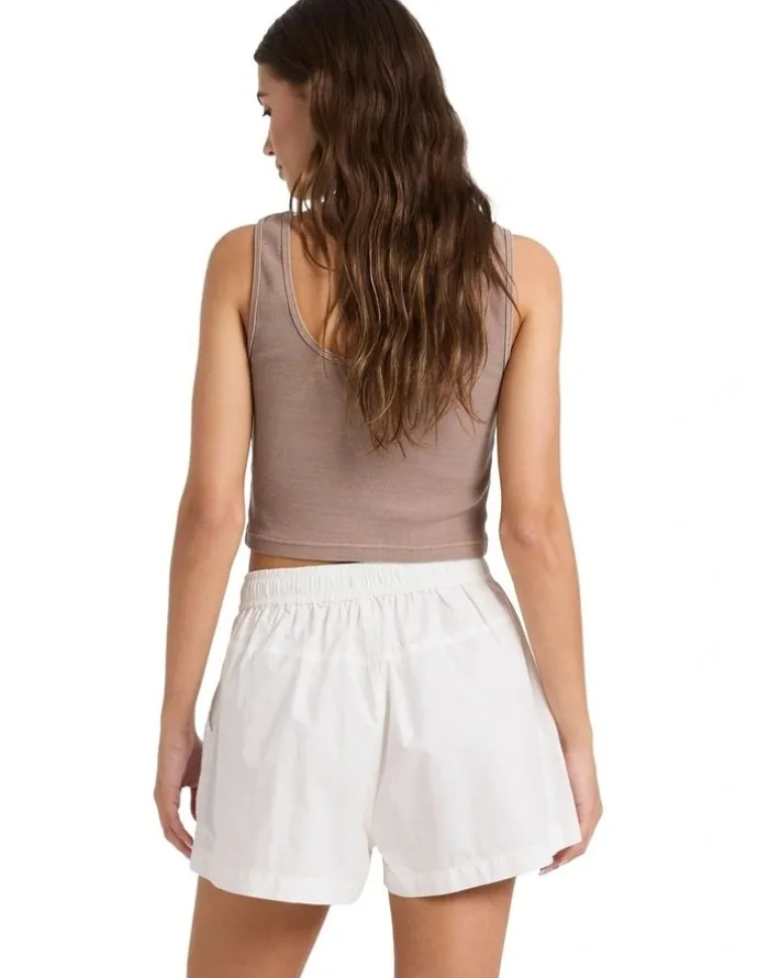 ROXY Recess Elastic Waist Shorts in White