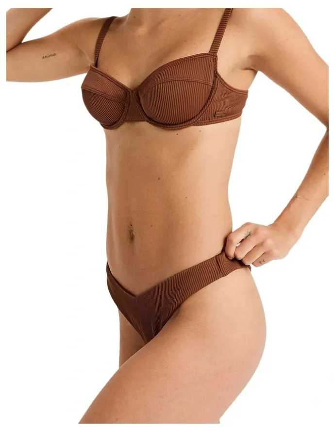 Roxy Rib Love Bikini Bottom in Brown