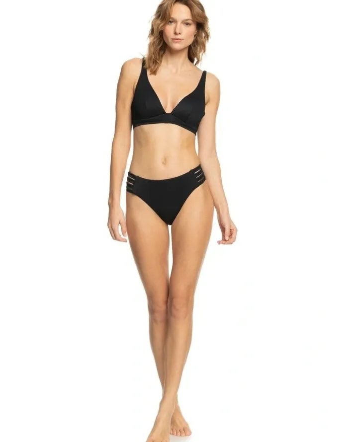 Roxy Rib Love The Roller Bikini Top in Anthracite
