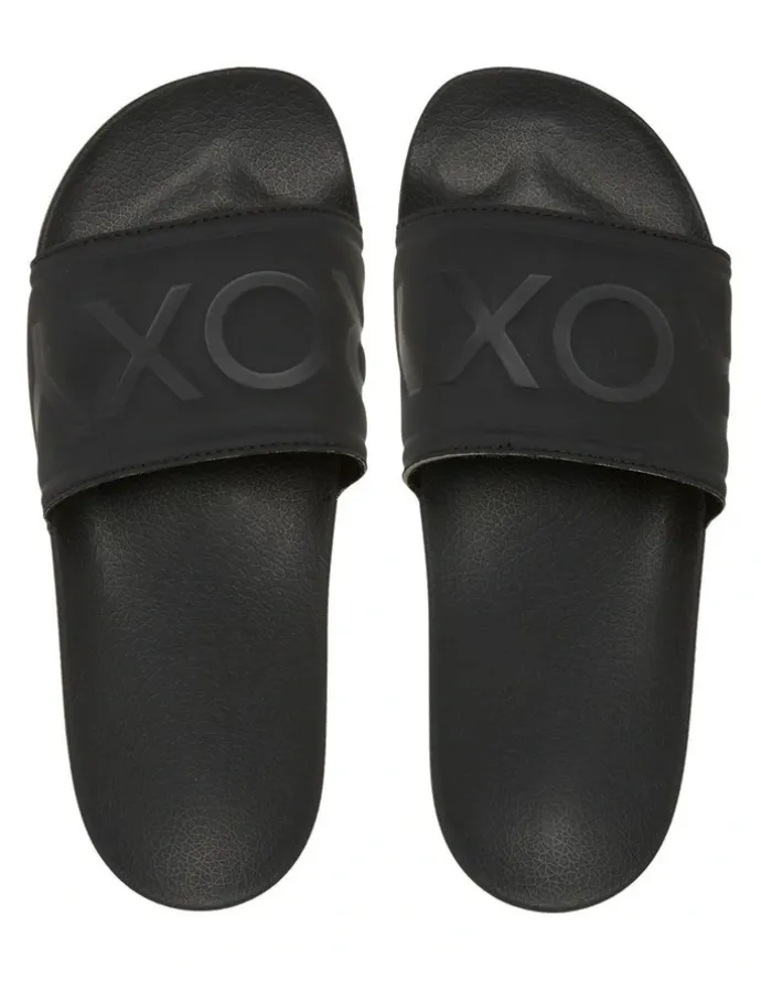 Roxy Slippy Slider Sandals in Black