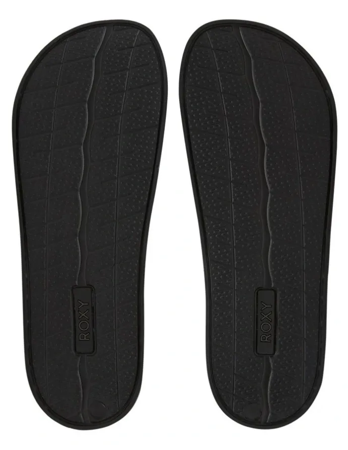 Roxy Slippy Slider Sandals in Black